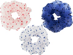 Name It scrunchie hair elastics with dots in red, pink, and serenity (3-pack)